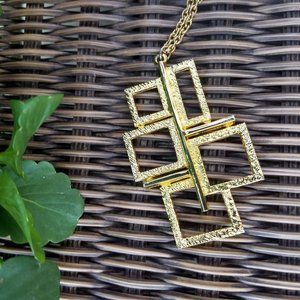 vintage 80s art deco geometric squares long necklace 🎈HOST PICK 🎈